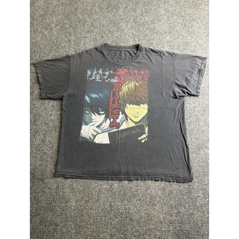Men's Death Note L Light Yagami Anime Faded Graphic T-Shirt, Size 2XL